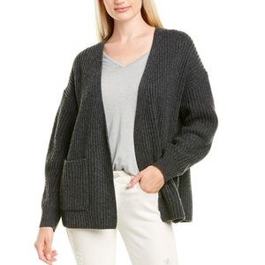 Madewell Redford Wool Blend Open Front Cardigan Sweater Charcoal Grey Size Small